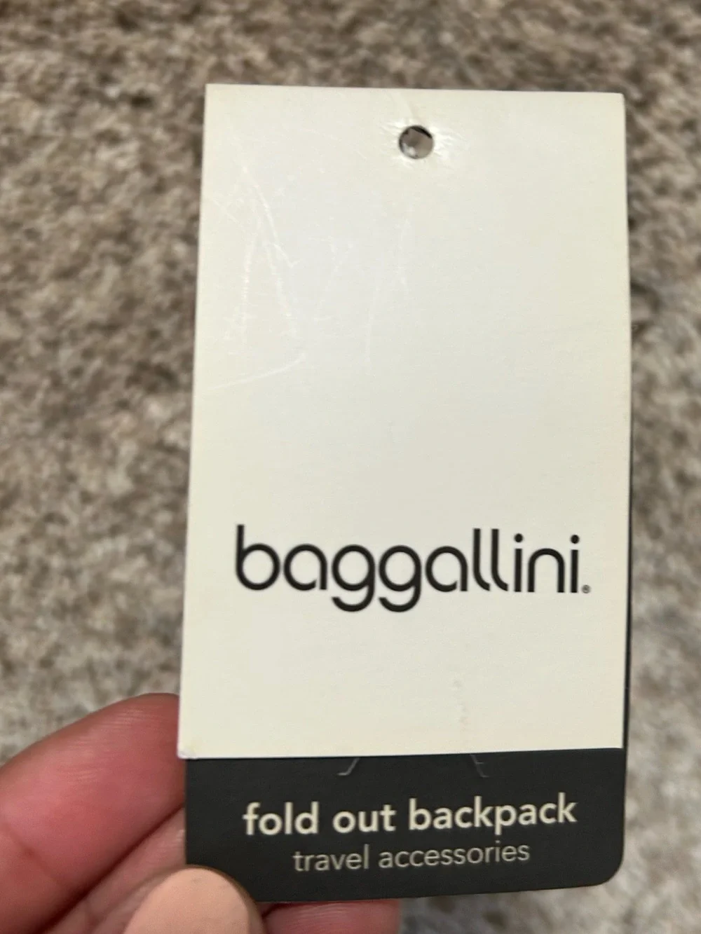 NWT Baggallini Fold Out Backpack Black Lightweight Travel Bag Packable Pouch